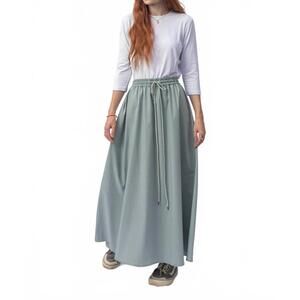 NEW TONET cotton drawstring skirt in mint